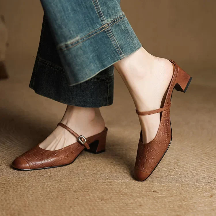 Edda Genuine Leather Mules