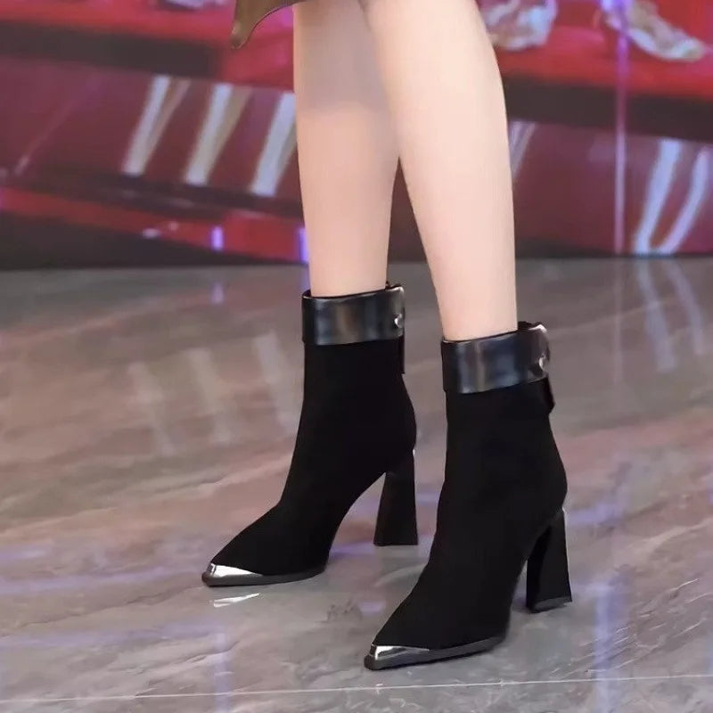 Veloure Women S Faux Suede High Heel Ankle Boots