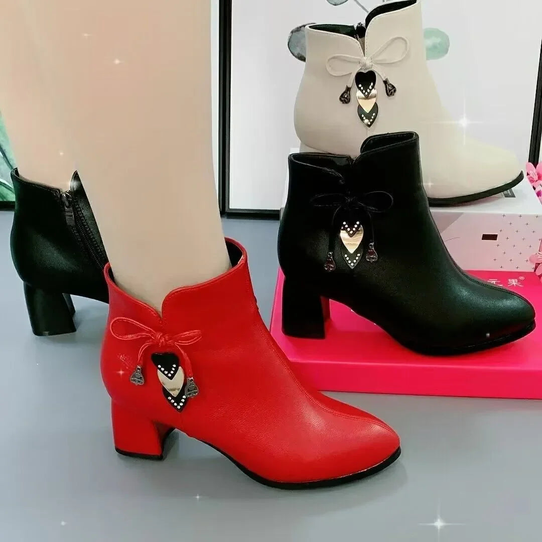 CharmBow™ Pointed Ankle Boots