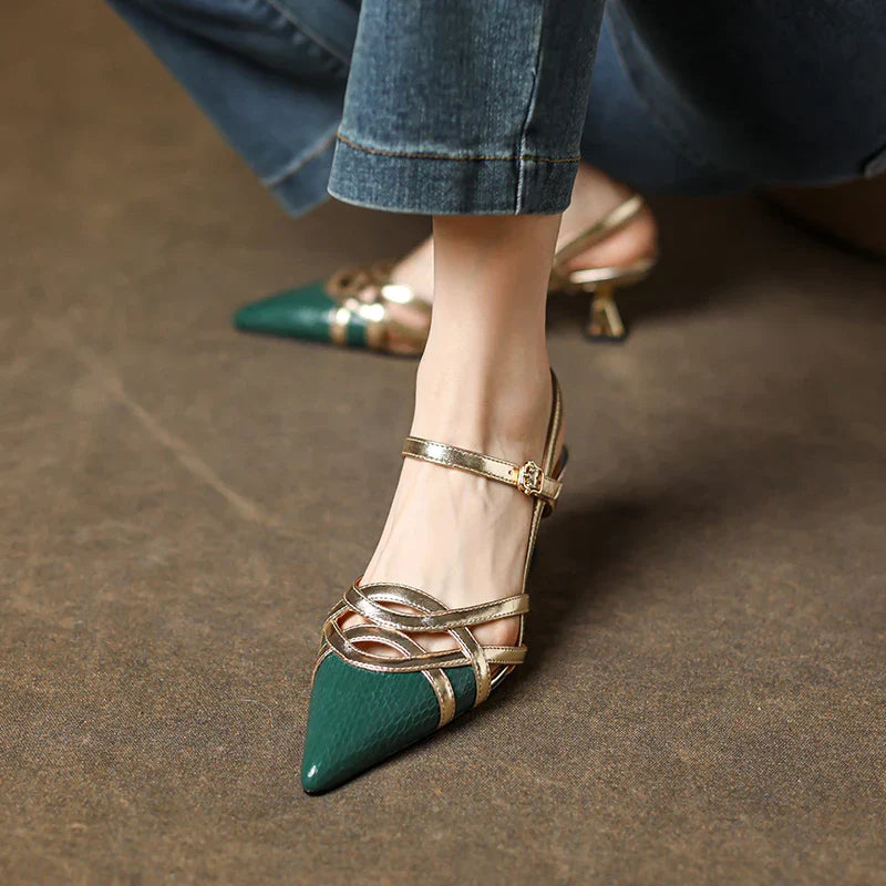 Veloria Genuine Leather Slingbacks