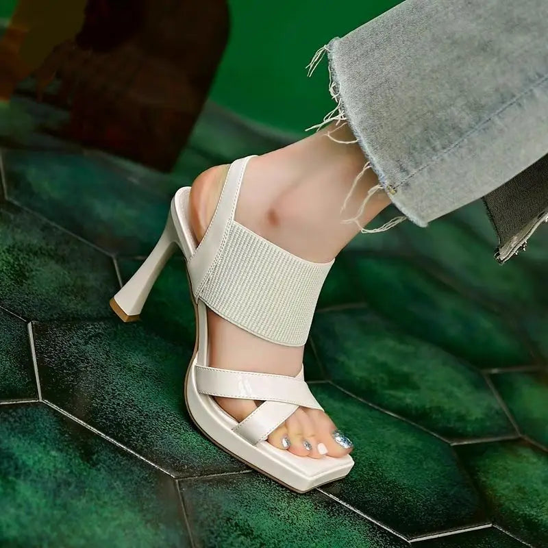 FlexiGlam™ Square-Toe High Heel Sandals