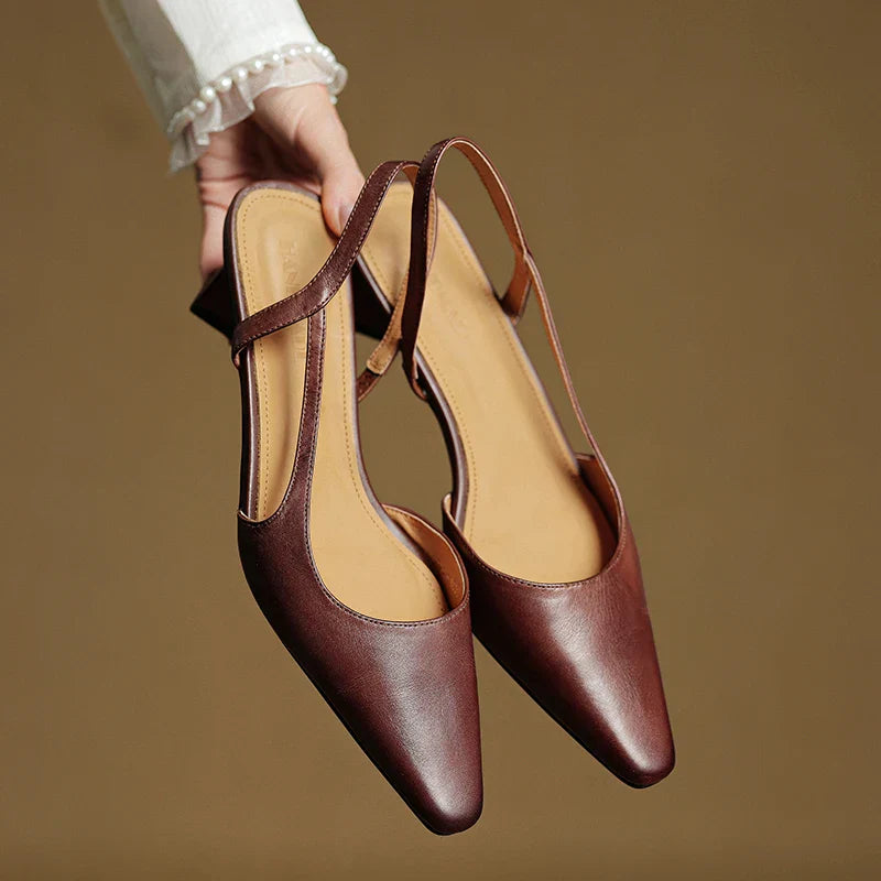 Neera Genuine Leather Slingbacks