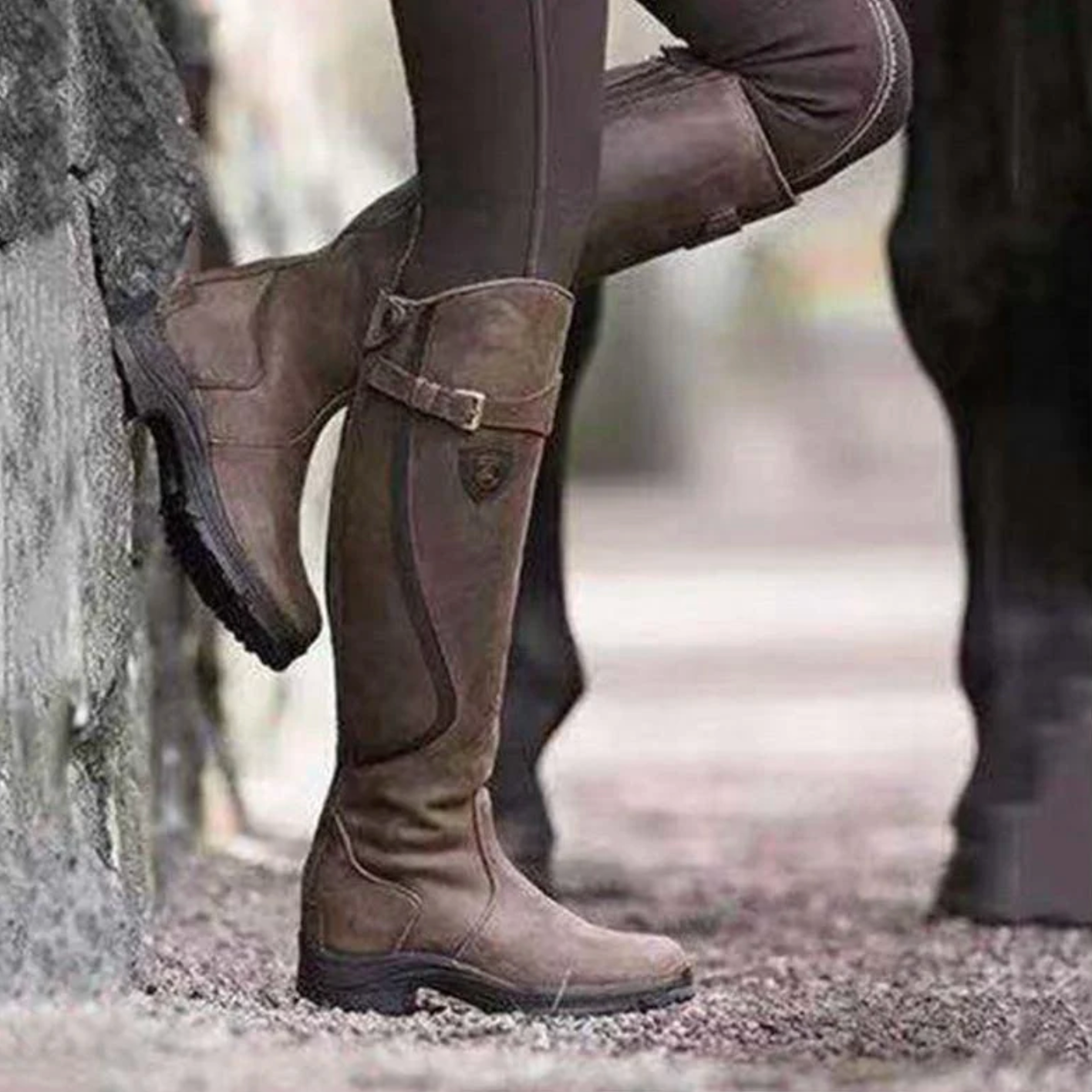 Comelyy Womens Flat Leather Boots