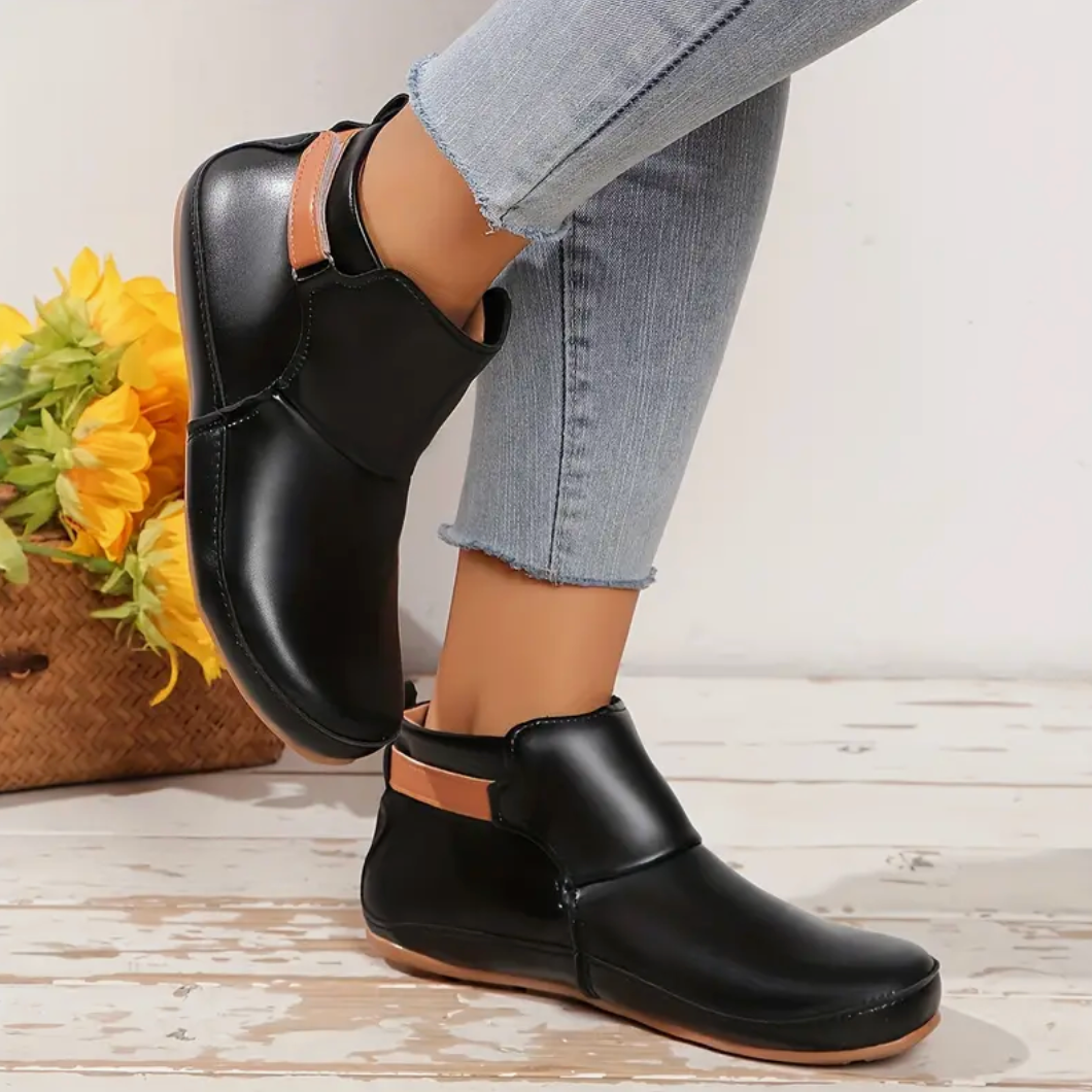 Comelyy Slip On Soft Sole Platform Buckle Belt Versatile Round Toe Winter Boots
