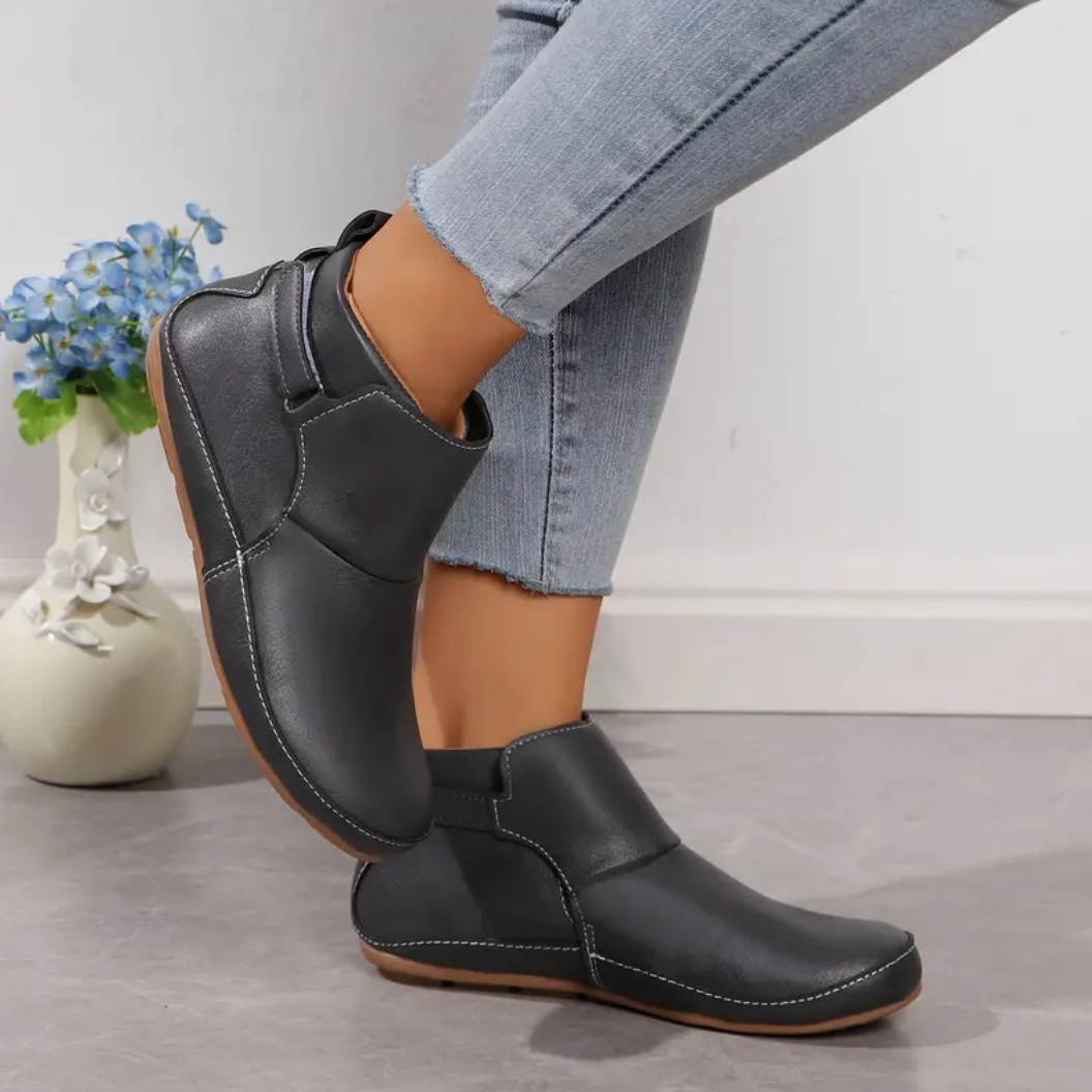 Comelyy Slip On Soft Sole Platform Buckle Belt Versatile Round Toe Winter Boots