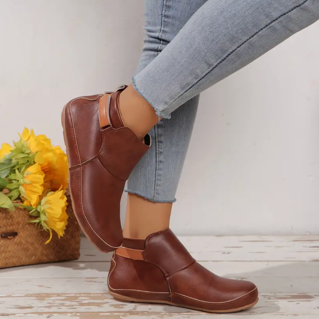 Comelyy Slip On Soft Sole Platform Buckle Belt Versatile Round Toe Winter Boots