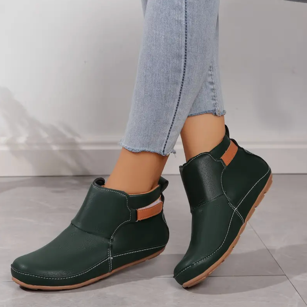 Comelyy Slip On Soft Sole Platform Buckle Belt Versatile Round Toe Winter Boots