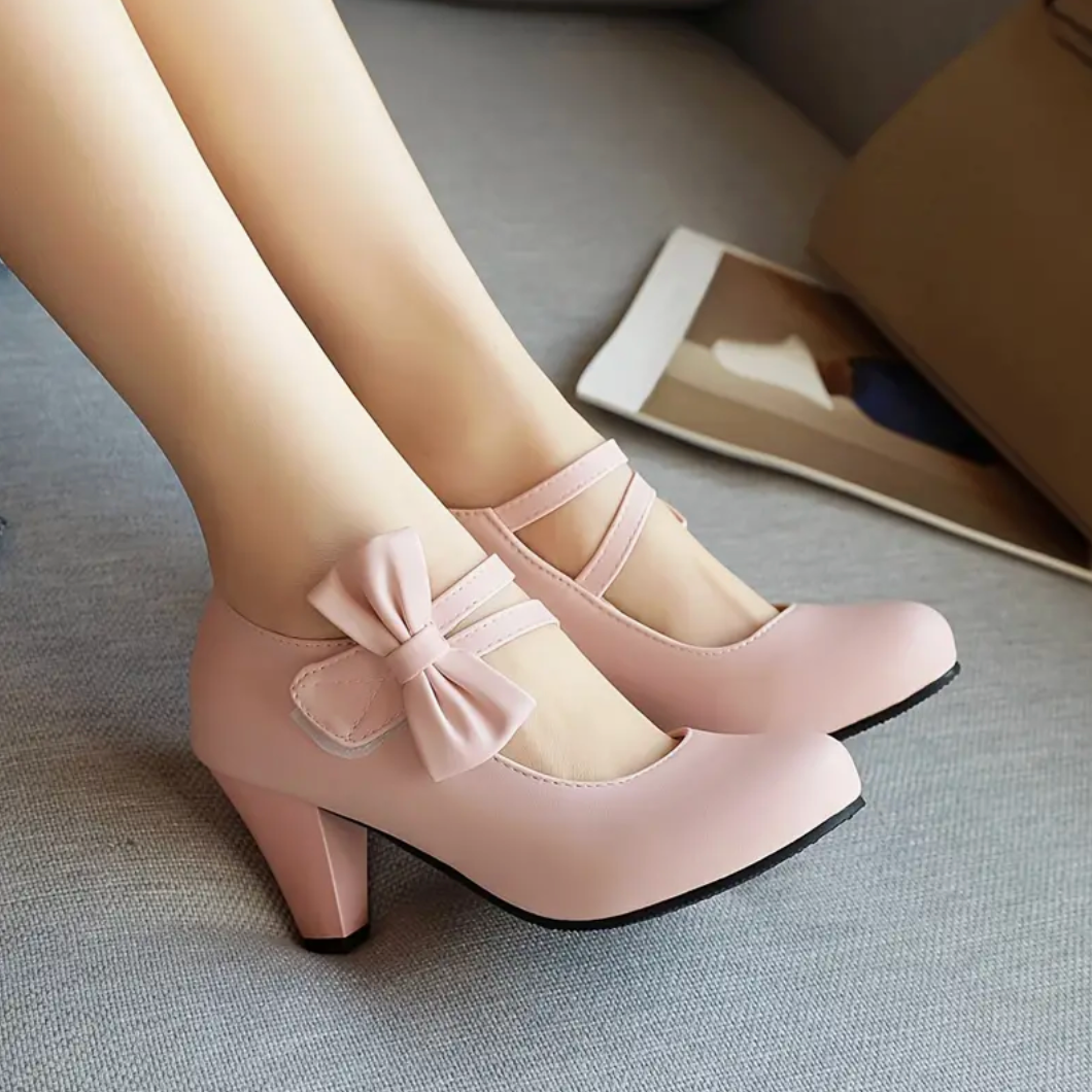 Comelyy Round Toe Kitten Women's Heels Ankle Straps Leather Dance Shoes