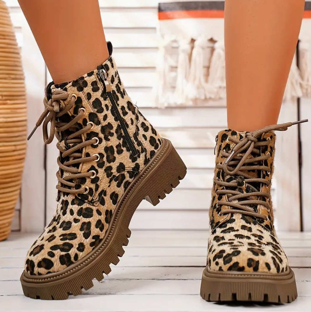 Comelyy Soft Sole Winter Leopard Print Boots