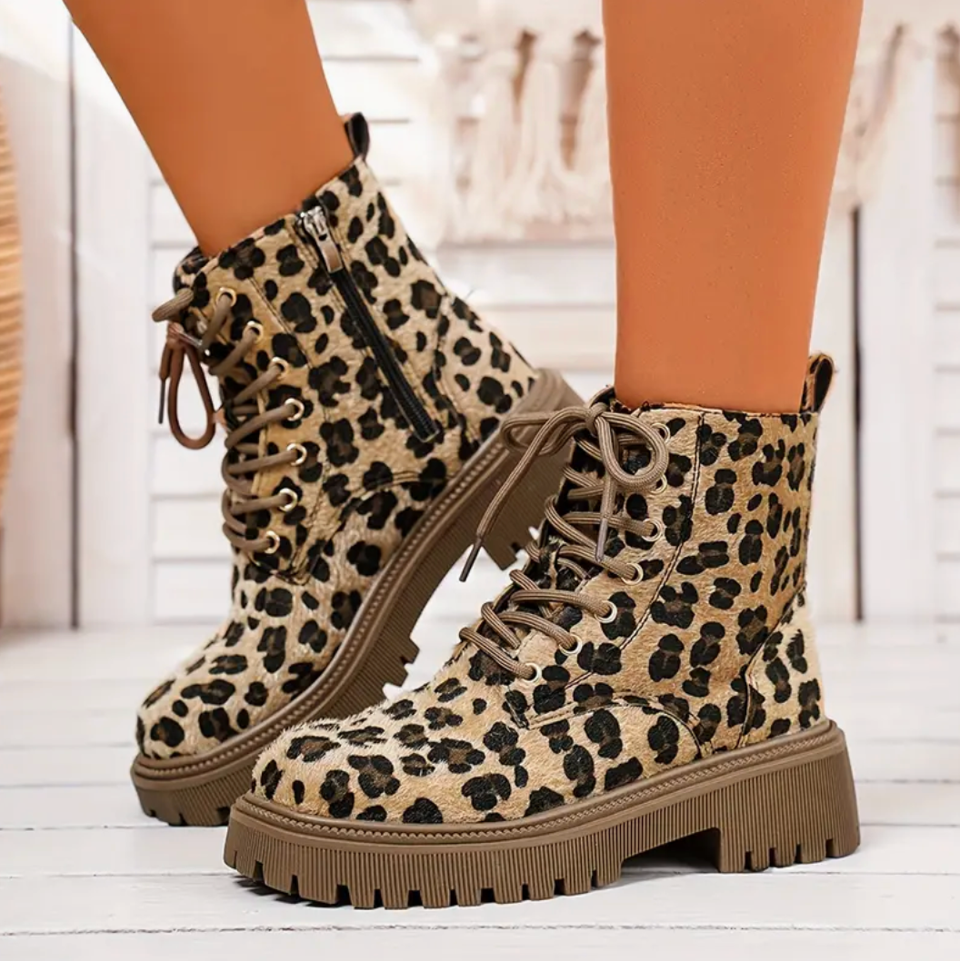 Comelyy Soft Sole Winter Leopard Print Boots