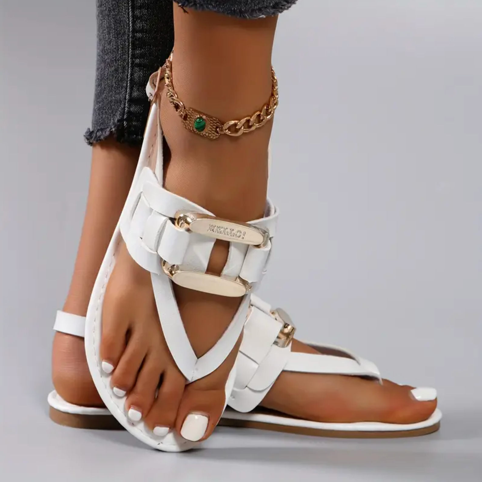 Comelyy Ankle Buckle Strap Lightweight Flat Beach Stylish Sandals