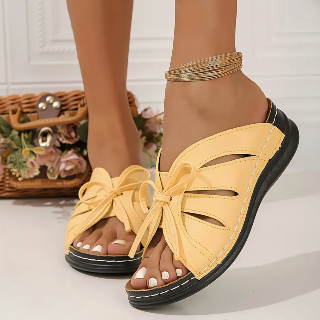 Comelyy Lace Up Solid Color Trendy Soft Sole Wedge Platform Sandals