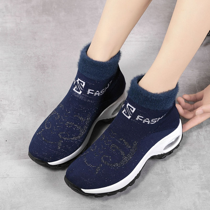 Comelyy Winter Women Warm Fur Sock Boots