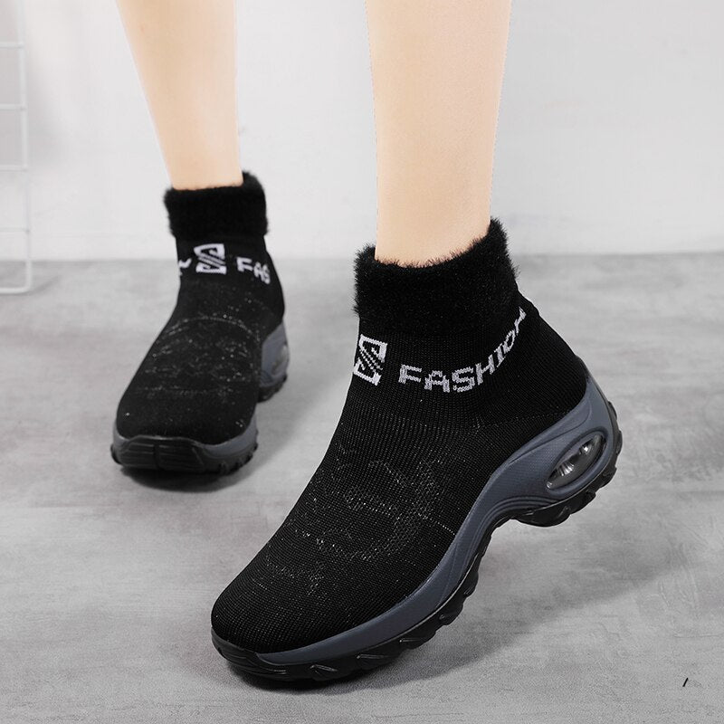 Comelyy Winter Women Warm Fur Sock Boots