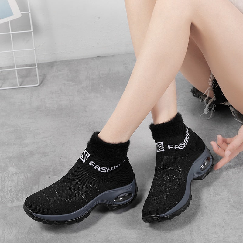 Comelyy Winter Women Warm Fur Sock Boots