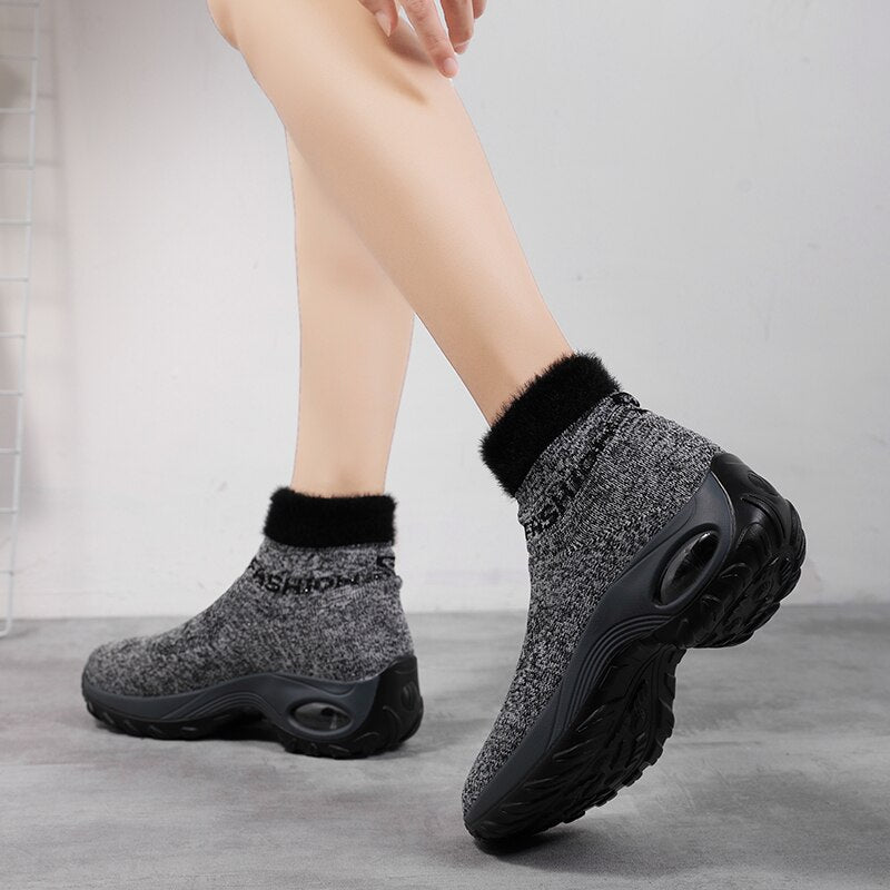 Comelyy Winter Women Warm Fur Sock Boots