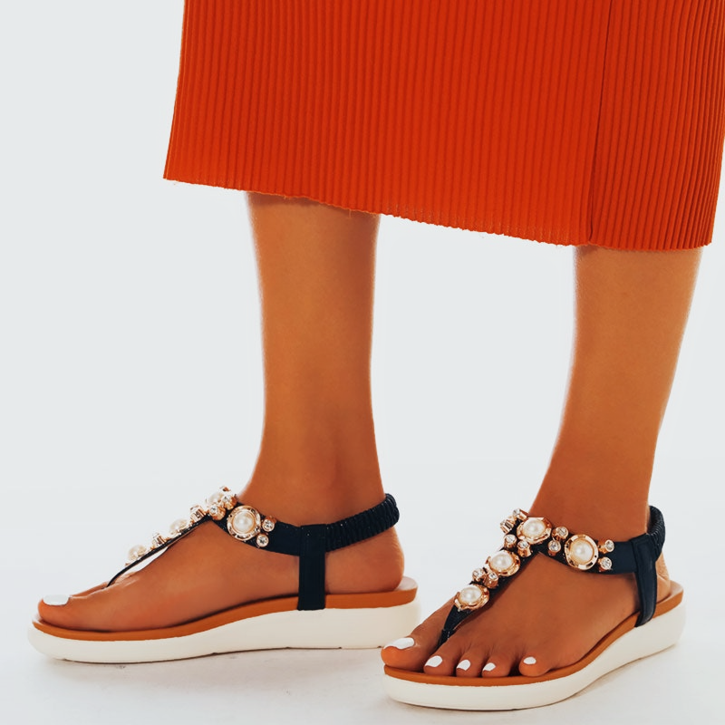 Comelyy Comfortable Pearl On Cloud Sandals