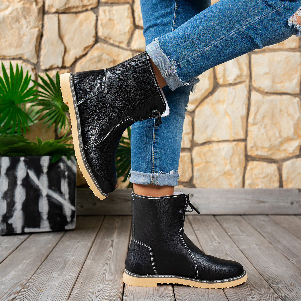 Footnity™ NordicStep – Waterproof Leather Winter Boots